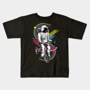 Astronaut With Bicycle Kids T-Shirt